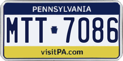 PA license plate MTT7086