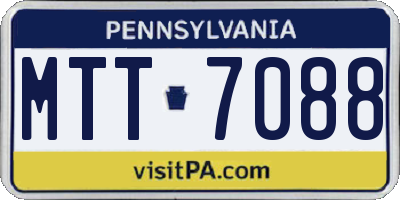 PA license plate MTT7088
