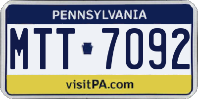 PA license plate MTT7092