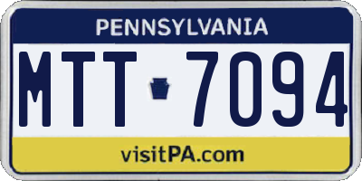 PA license plate MTT7094