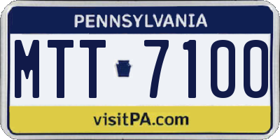 PA license plate MTT7100