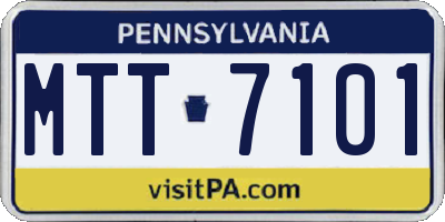 PA license plate MTT7101