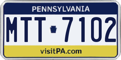 PA license plate MTT7102