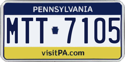 PA license plate MTT7105