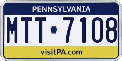 PA license plate MTT7108