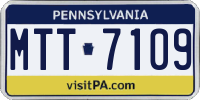 PA license plate MTT7109