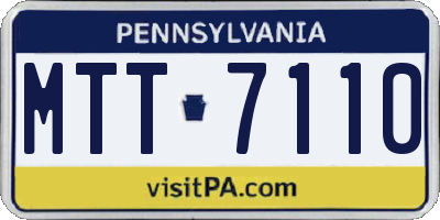 PA license plate MTT7110