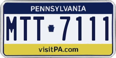 PA license plate MTT7111