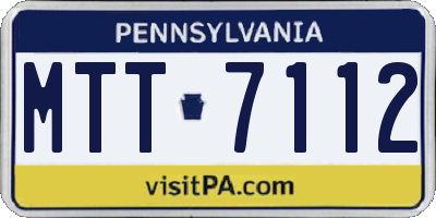 PA license plate MTT7112