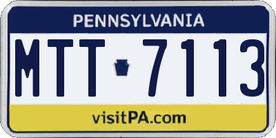 PA license plate MTT7113