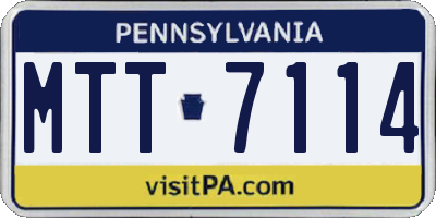 PA license plate MTT7114