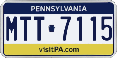 PA license plate MTT7115