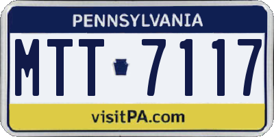 PA license plate MTT7117