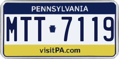 PA license plate MTT7119