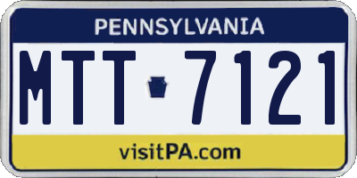 PA license plate MTT7121