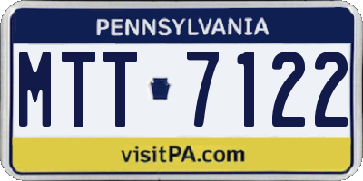 PA license plate MTT7122