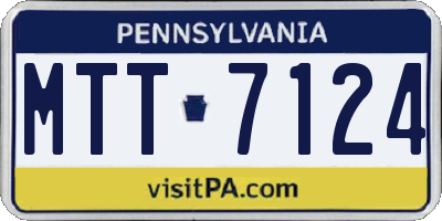 PA license plate MTT7124