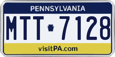 PA license plate MTT7128