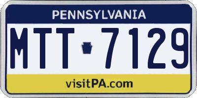 PA license plate MTT7129
