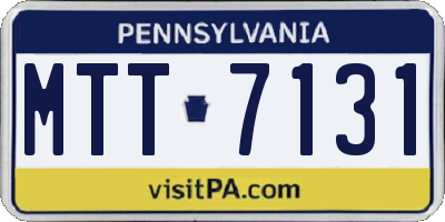 PA license plate MTT7131