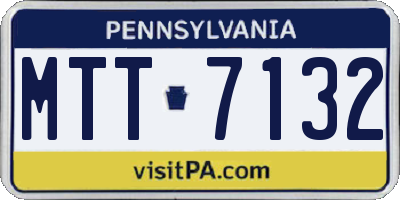 PA license plate MTT7132