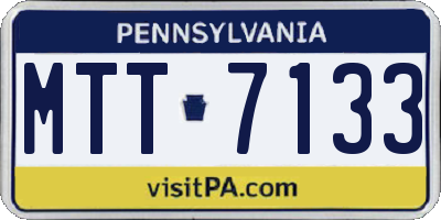 PA license plate MTT7133