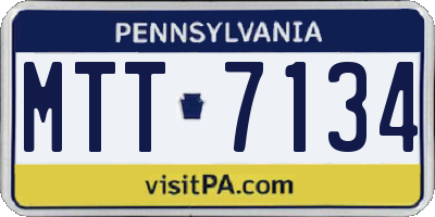 PA license plate MTT7134