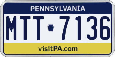 PA license plate MTT7136