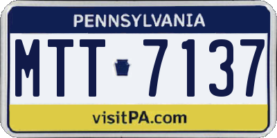 PA license plate MTT7137