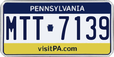 PA license plate MTT7139