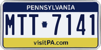 PA license plate MTT7141