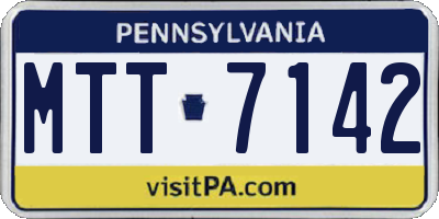 PA license plate MTT7142