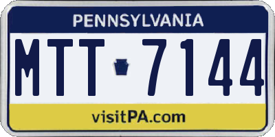 PA license plate MTT7144