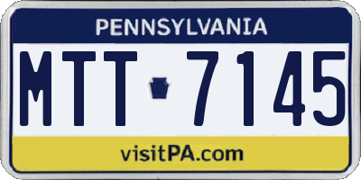 PA license plate MTT7145