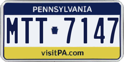 PA license plate MTT7147