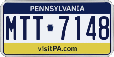 PA license plate MTT7148
