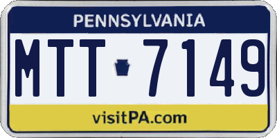 PA license plate MTT7149