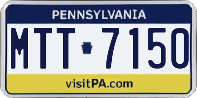PA license plate MTT7150