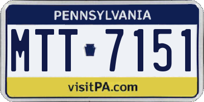 PA license plate MTT7151