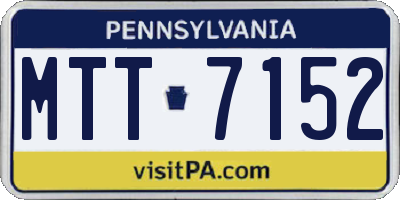 PA license plate MTT7152