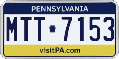 PA license plate MTT7153
