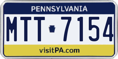 PA license plate MTT7154