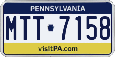 PA license plate MTT7158