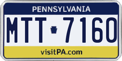 PA license plate MTT7160
