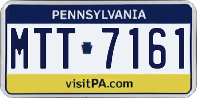 PA license plate MTT7161