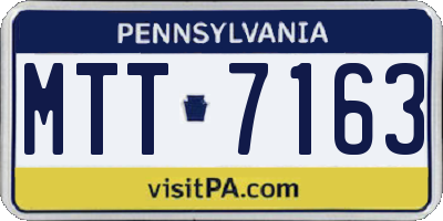 PA license plate MTT7163