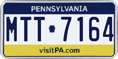 PA license plate MTT7164