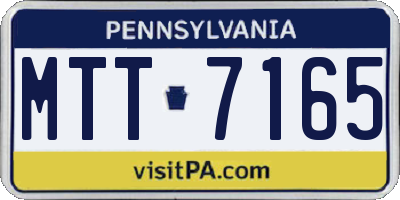 PA license plate MTT7165