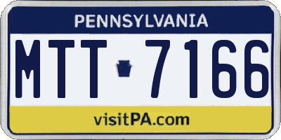 PA license plate MTT7166