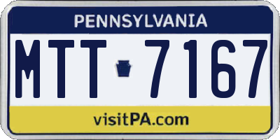 PA license plate MTT7167